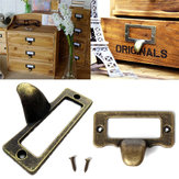 6pcs Antique Brass Drawer Label Pull Cabinet Frame Handle File Name Card Holder